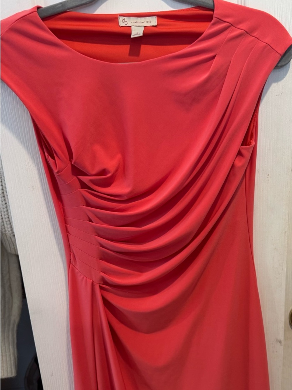 Coral Draped Dress
